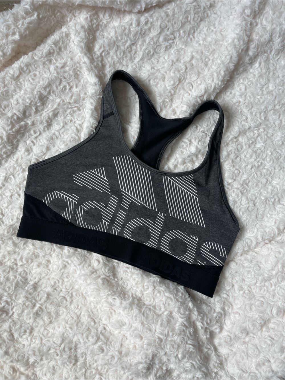 adidas Gray and Black Sport Thong Bikini Bottom